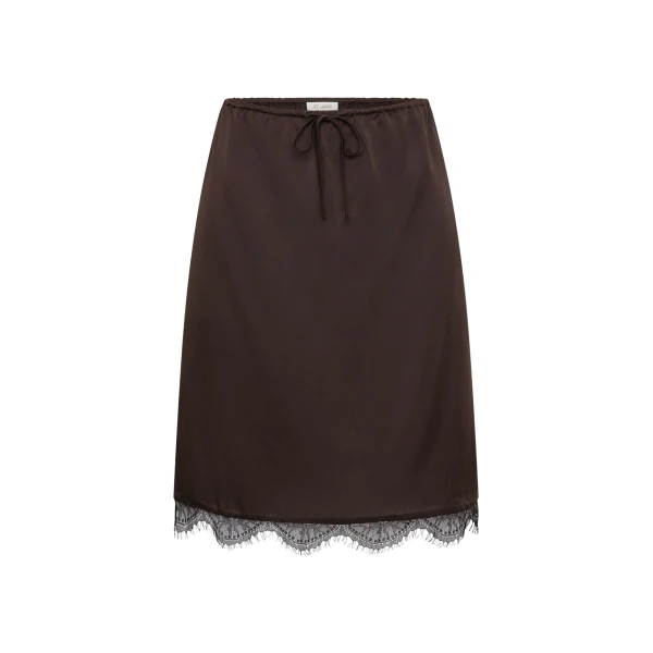 The Frankie Shop Fine Lace Skirt - Bark - Oversized Minimalist Skirts in Beige - Shop at Luxury Shoes 