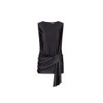 The Frankie Shop Fonda Draped Top - Black - Oversized Minimalist Tops in Black - Shop at Luxury Shoes 