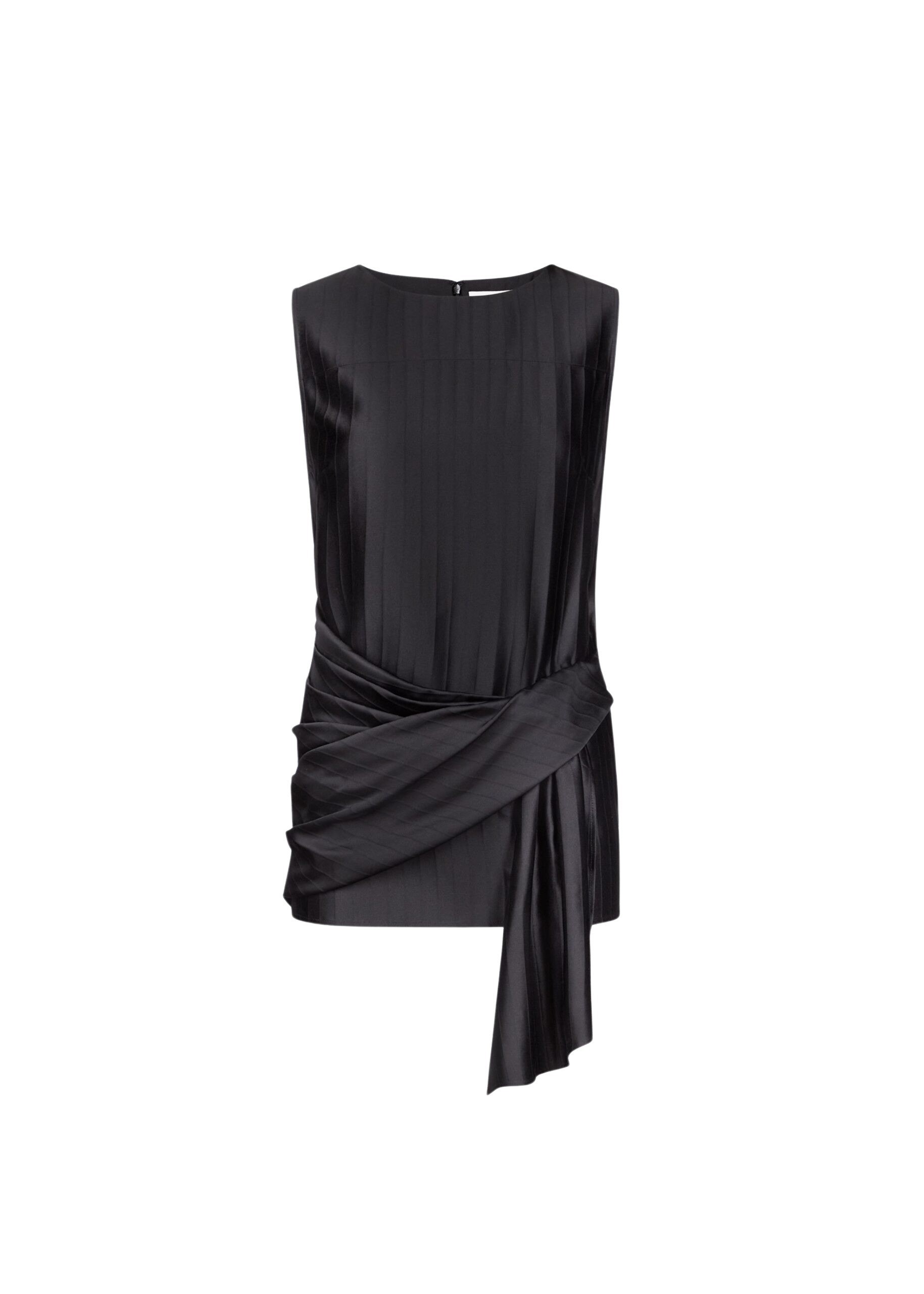 The Frankie Shop Fonda Draped Top - Black - Oversized Minimalist Tops in Black - Shop at Luxury Shoes 