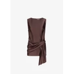 Fonda Draped Top - Dark Brown by The Frankie Shop - Tops The Frankie Shop Fonda Draped Top – Dark Brown