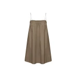 The Frankie Shop Frill Cami Mini Dress - Birch - Oversized Minimalist Dresses in Beige - Shop at Luxury Shoes 