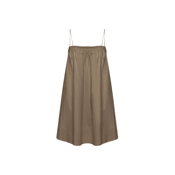 The Frankie Shop Frill Cami Mini Dress - Birch - Oversized Minimalist Dresses in Beige - Shop at Luxury Shoes 