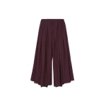 The Frankie Shop Gaeta Wide Corded Waistband Culottes - Burgundy - Oversized Minimalist Pants in Red - Shop at Luxury Shoes 