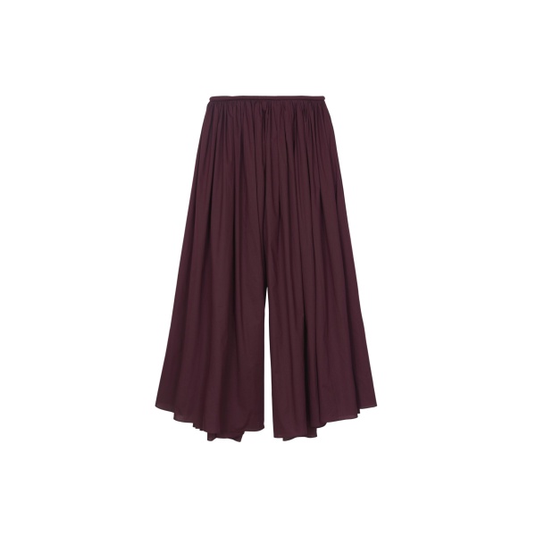 The Frankie Shop Gaeta Wide Corded Waistband Culottes - Burgundy - Oversized Minimalist Pants in Red - Shop at Luxury Shoes 