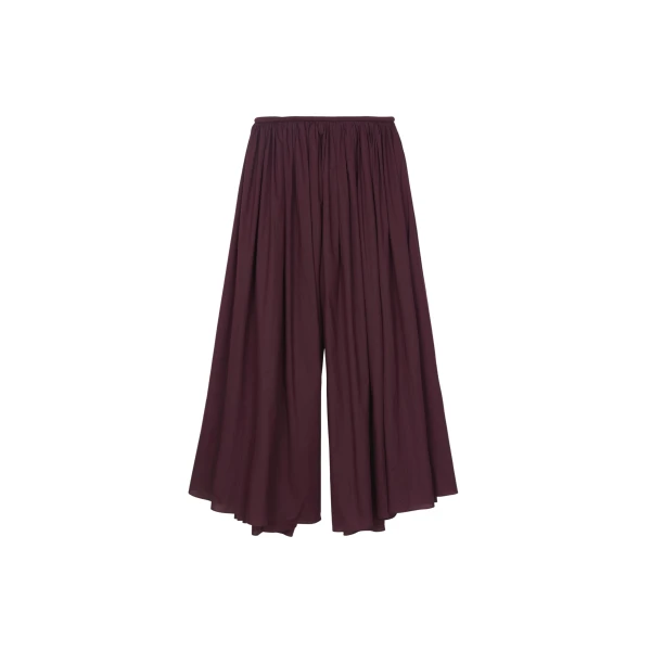 The Frankie Shop Gaeta Wide Corded Waistband Culottes - Burgundy - Oversized Minimalist Pants in Red - Shop at Luxury Shoes 