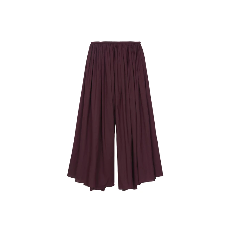 The Frankie Shop Gaeta Wide Corded Waistband Culottes - Burgundy - Oversized Minimalist Pants in Red - Shop at Luxury Shoes 