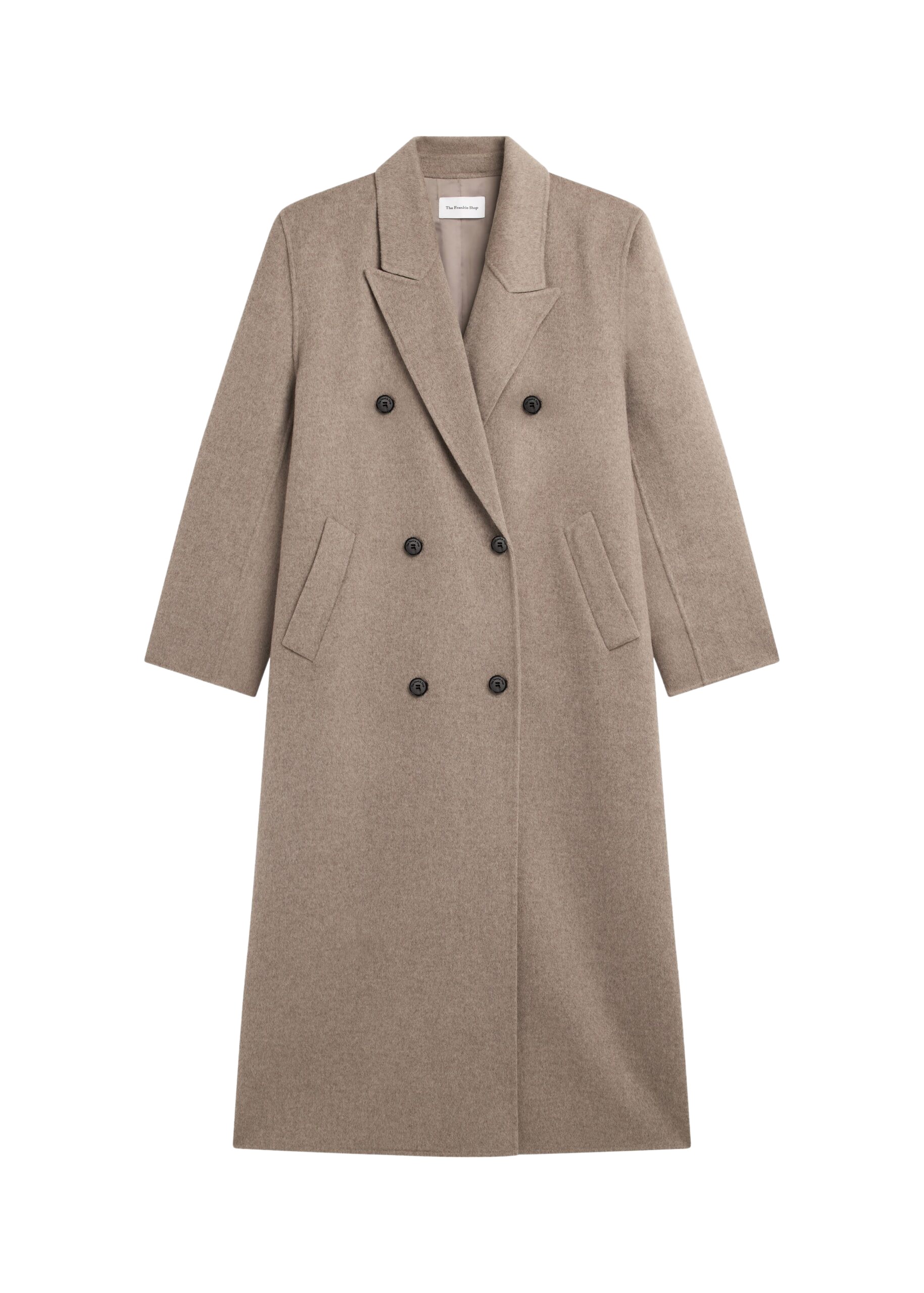 The Frankie Shop Gaia Double Breasted Coat – Taupe Melange