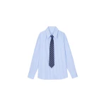 The Frankie Shop Gainsford Neck Tie Shirt - Blue/White Stripe - Oversized Minimalist Tops in Multicolour - Shop at Luxury Shoes 