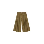 The Frankie Shop Garment Dye Pleated Culotte - Avocado - Oversized Minimalist Shorts in Green - Shop at Luxury Shoes 