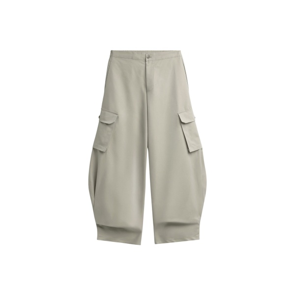 The Frankie Shop Geilo Barrel Leg Pants - Beige - Oversized Minimalist Pants in Beige - Shop at Luxury Shoes 