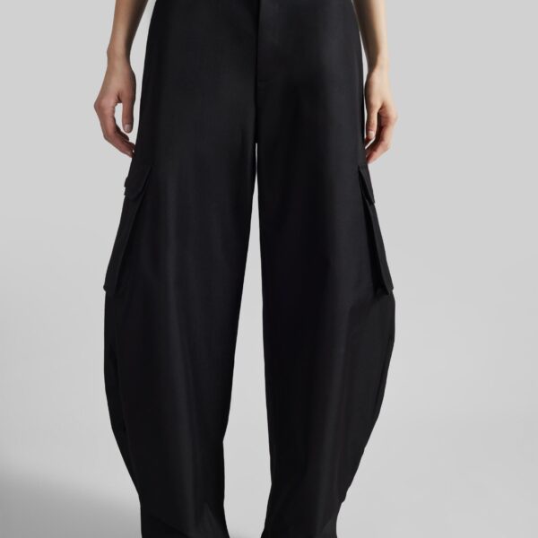 The Frankie Shop Geilo Barrel Leg Pants – Black, view 3