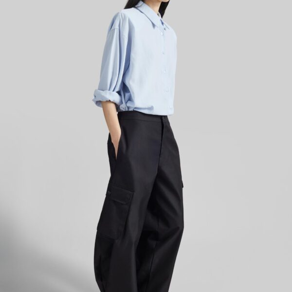 The Frankie Shop Geilo Barrel Leg Pants – Black, view 6