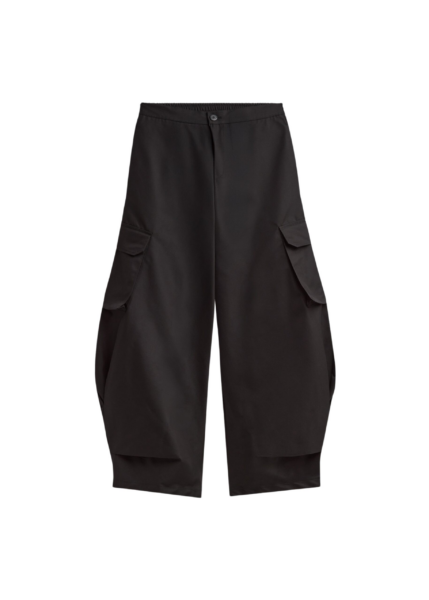The Frankie Shop Geilo Barrel Leg Pants - Black - Oversized Minimalist Pants in Black - Shop at Luxury Shoes 