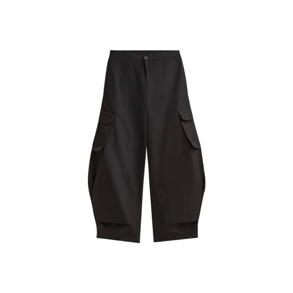 The Frankie Shop Geilo Barrel Leg Pants - Black - Oversized Minimalist Pants in Black - Shop at Luxury Shoes 