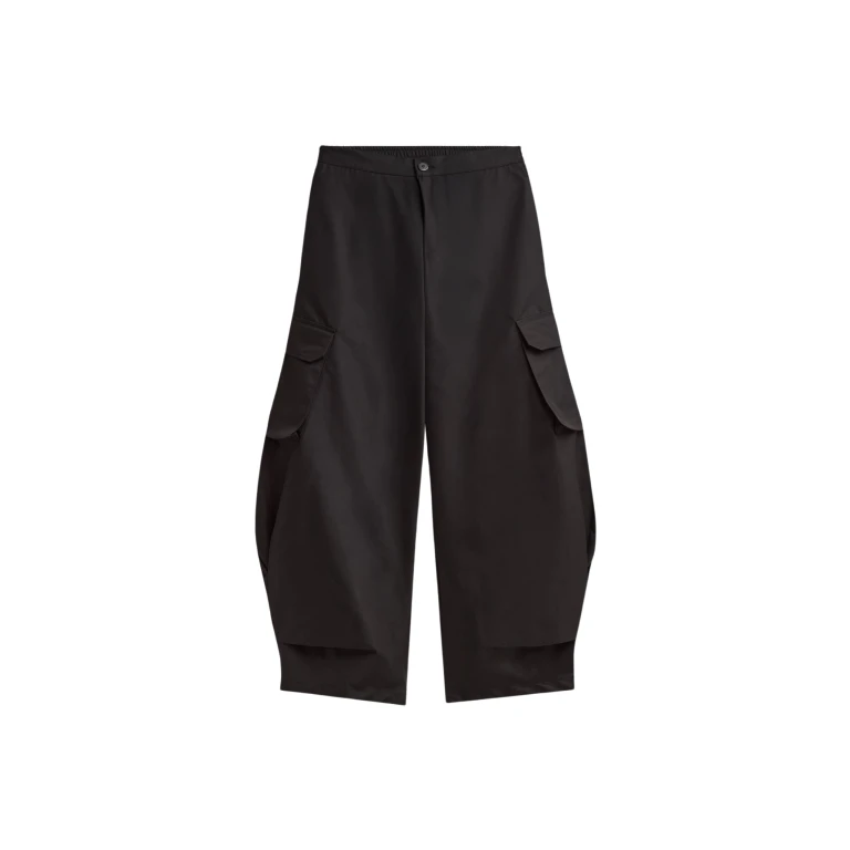 The Frankie Shop Geilo Barrel Leg Pants - Black - Oversized Minimalist Pants in Black - Shop at Luxury Shoes 