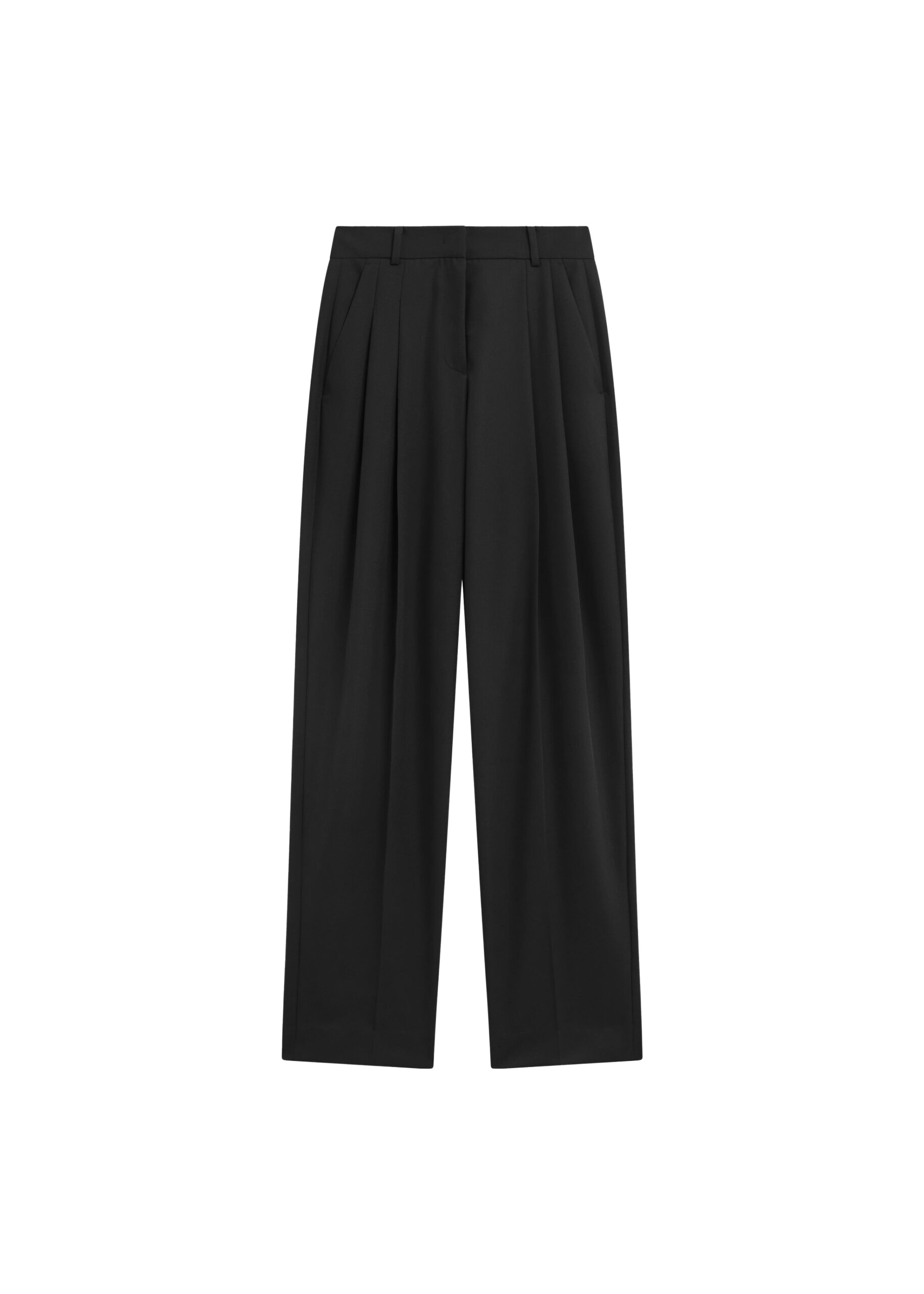 The Frankie Shop Gelso Pleated Twill Trousers – Black