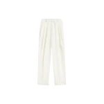 The Frankie Shop Gelso Pleated Twill Trousers - White - Oversized Minimalist Pants in White - Shop at Luxury Shoes 