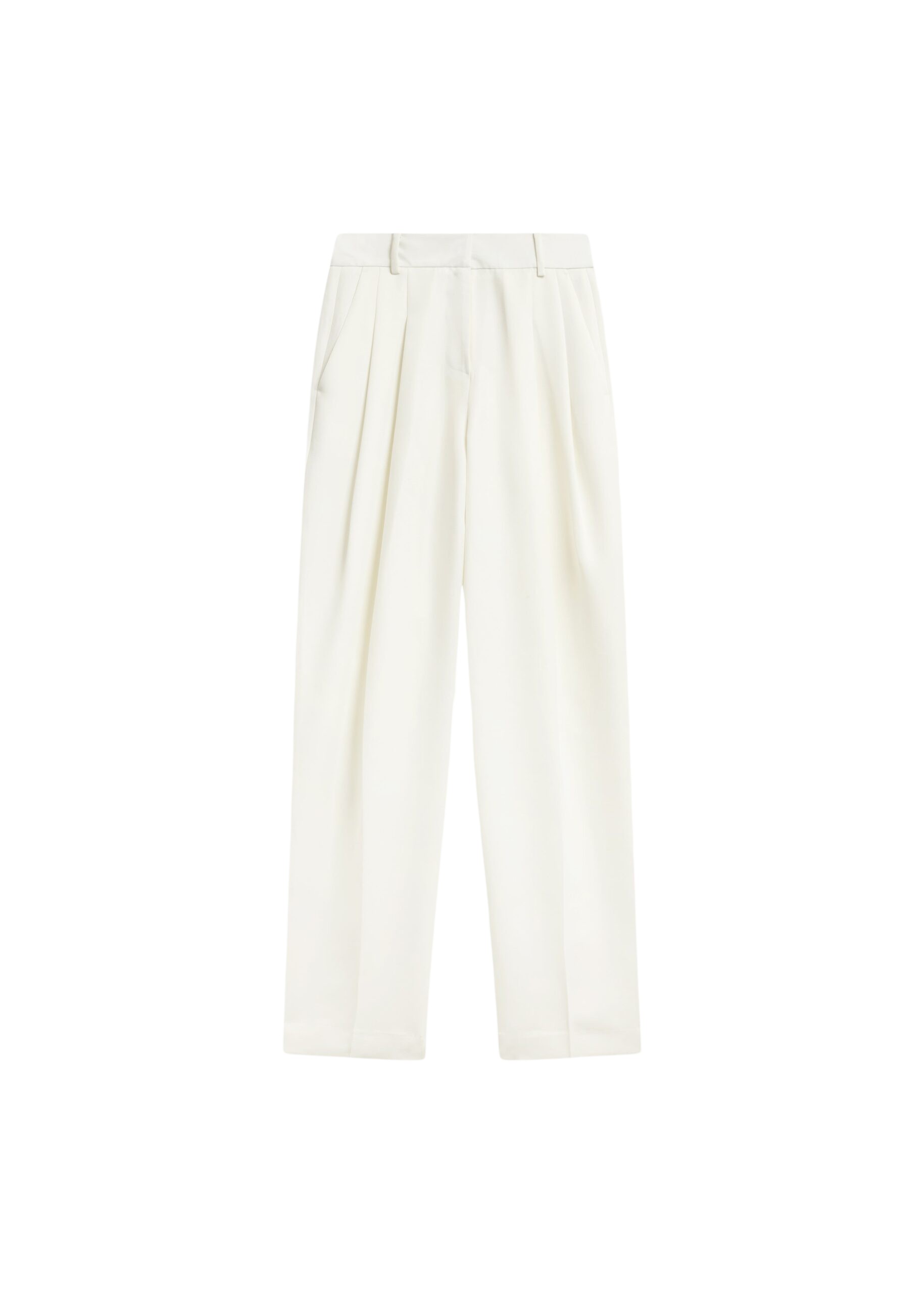 The Frankie Shop Gelso Pleated Twill Trousers – White