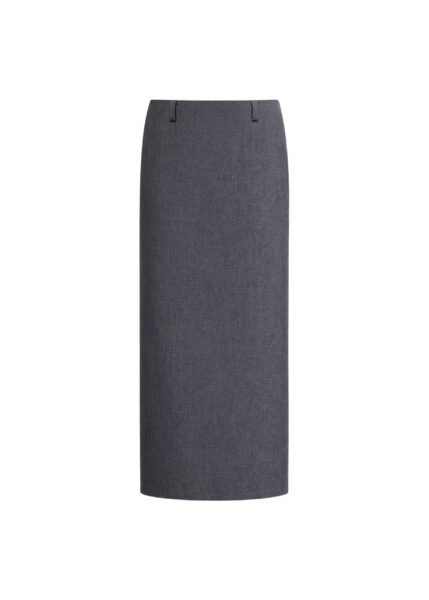 The Frankie Shop Gema Pencil Skirt - Dark Grey Melange - Oversized Minimalist Skirts in Grey - Shop at Luxury Shoes 