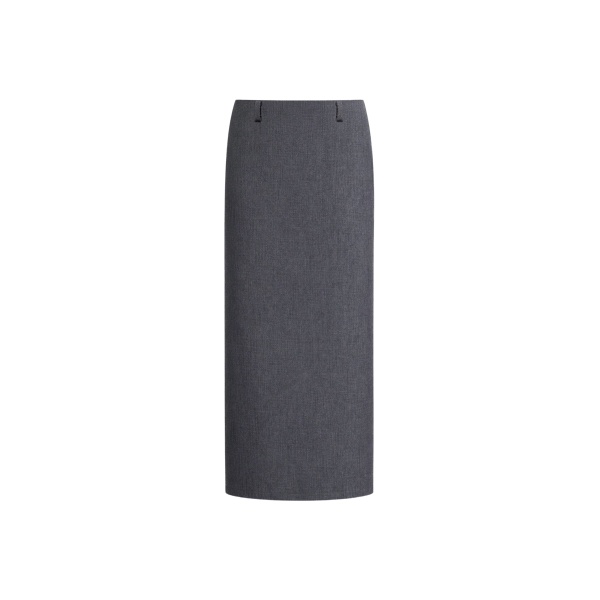 The Frankie Shop Gema Pencil Skirt - Dark Grey Melange - Oversized Minimalist Skirts in Grey - Shop at Luxury Shoes 