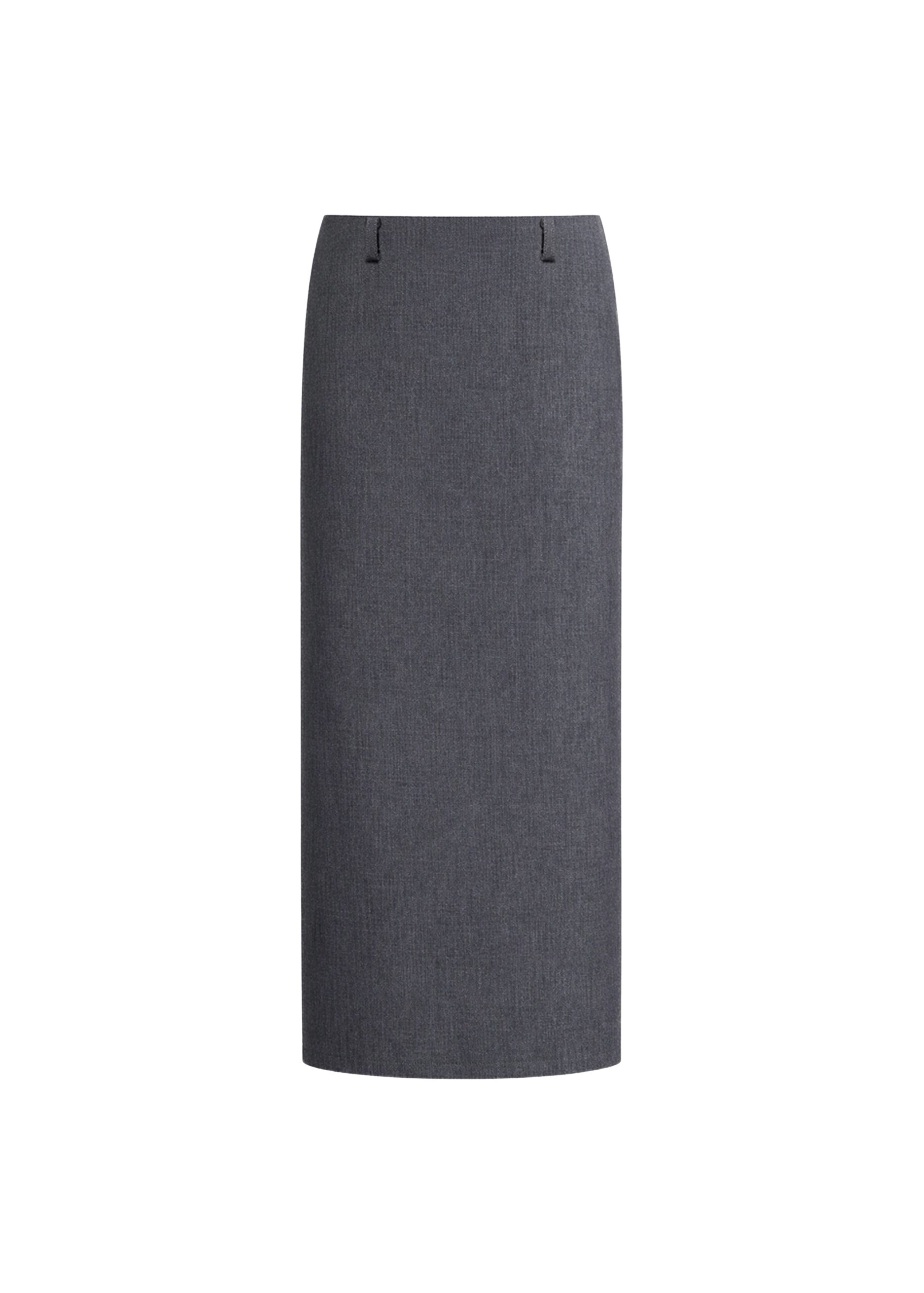 The Frankie Shop Gema Pencil Skirt - Dark Grey Melange - Oversized Minimalist Skirts in Grey - Shop at Luxury Shoes 