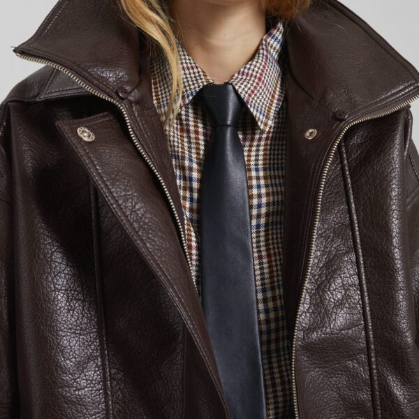 The Frankie Shop Gemonio Faux Leather Jacket – Brown, view 6