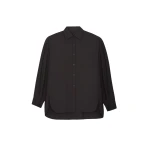 The Frankie Shop Georgia Wool Blend Shirt - Brown - Oversized Minimalist Tops in Beige - Shop at Luxury Shoes 