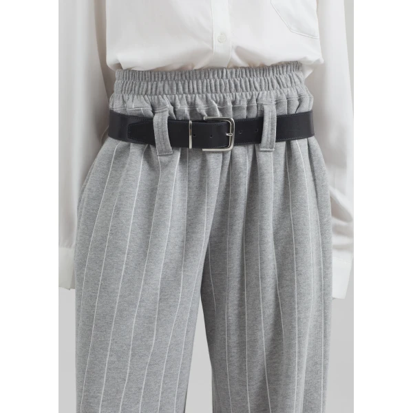 The Frankie Shop Gisby Striped Joggers - Grey - Oversized Minimalist Pants in Grey - Shop at Luxury Shoes 