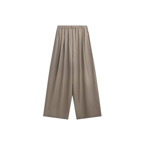 The Frankie Shop Gistel Pleated Pants - Beige Plaid - Oversized Minimalist Pants in Multicolour - Shop at Luxury Shoes 