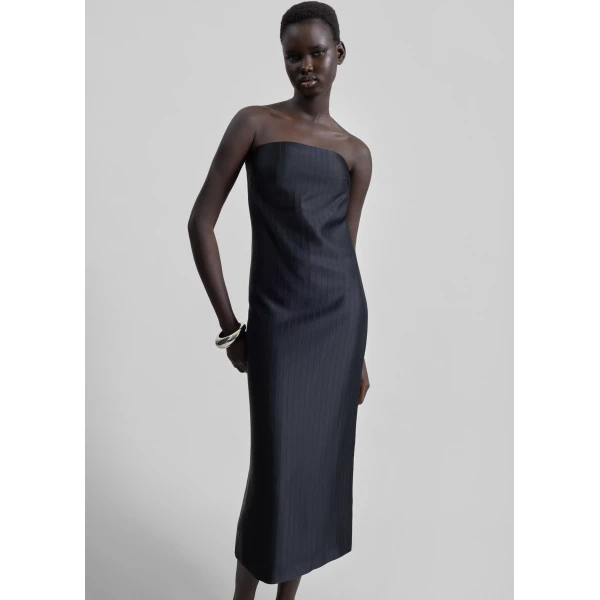 The Frankie Shop Giulia Bustier Dress - Black - Oversized Minimalist Dresses in Black - Shop at Luxury Shoes 
