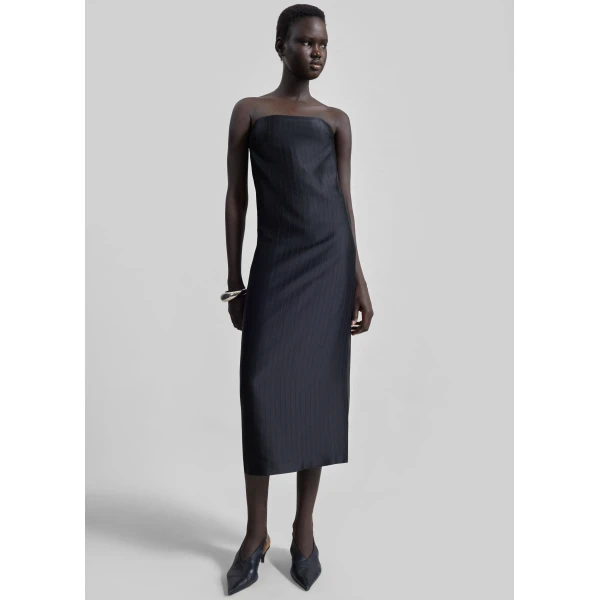 The Frankie Shop Giulia Bustier Dress - Black - Oversized Minimalist Dresses in Black - Shop at Luxury Shoes 