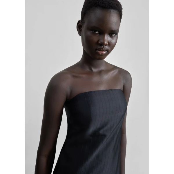 The Frankie Shop Giulia Bustier Dress - Black - Oversized Minimalist Dresses in Black - Shop at Luxury Shoes 