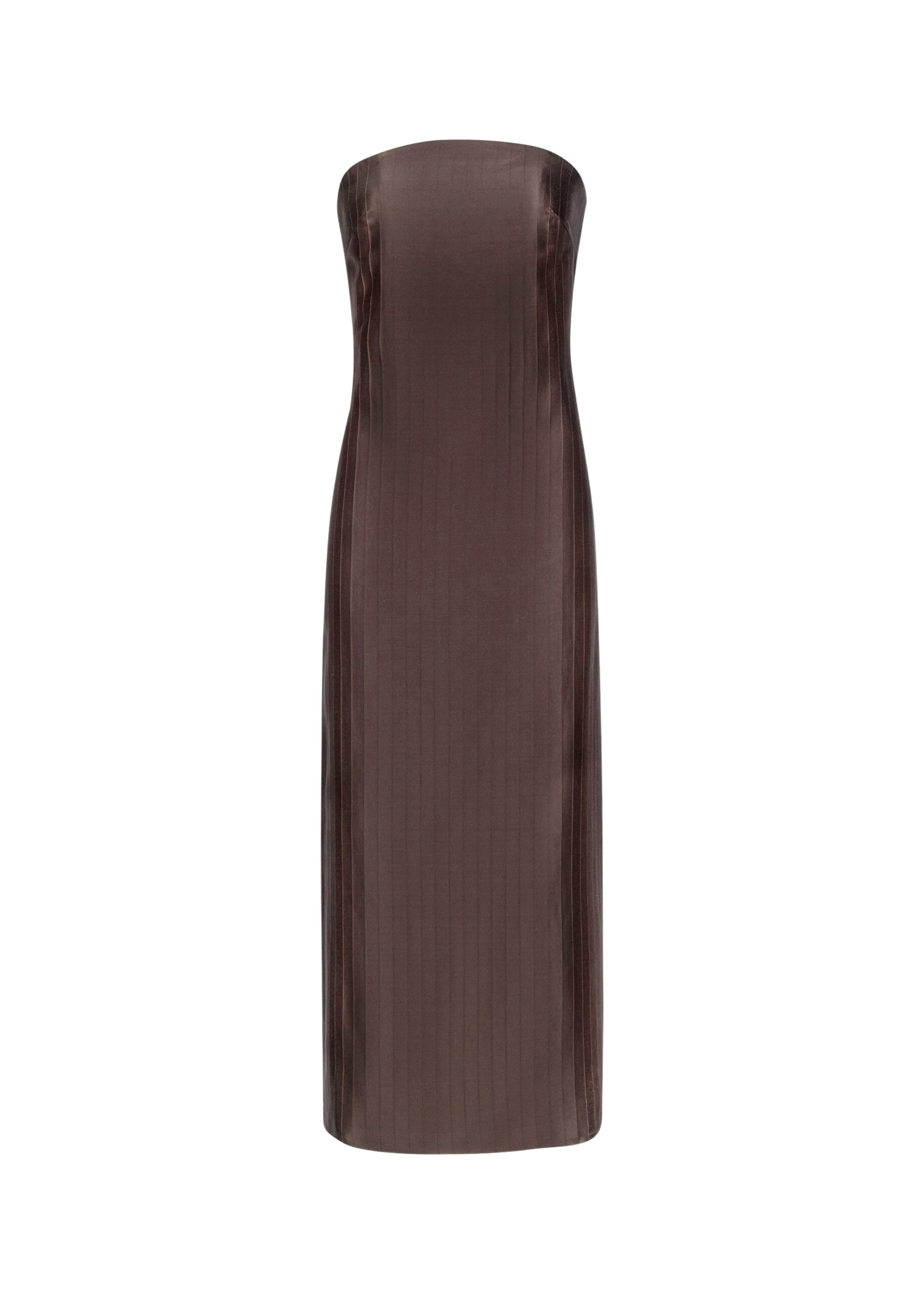The Frankie Shop Giulia Bustier Dress - Dark Brown - Oversized Minimalist Dresses in Beige - Shop at Luxury Shoes 