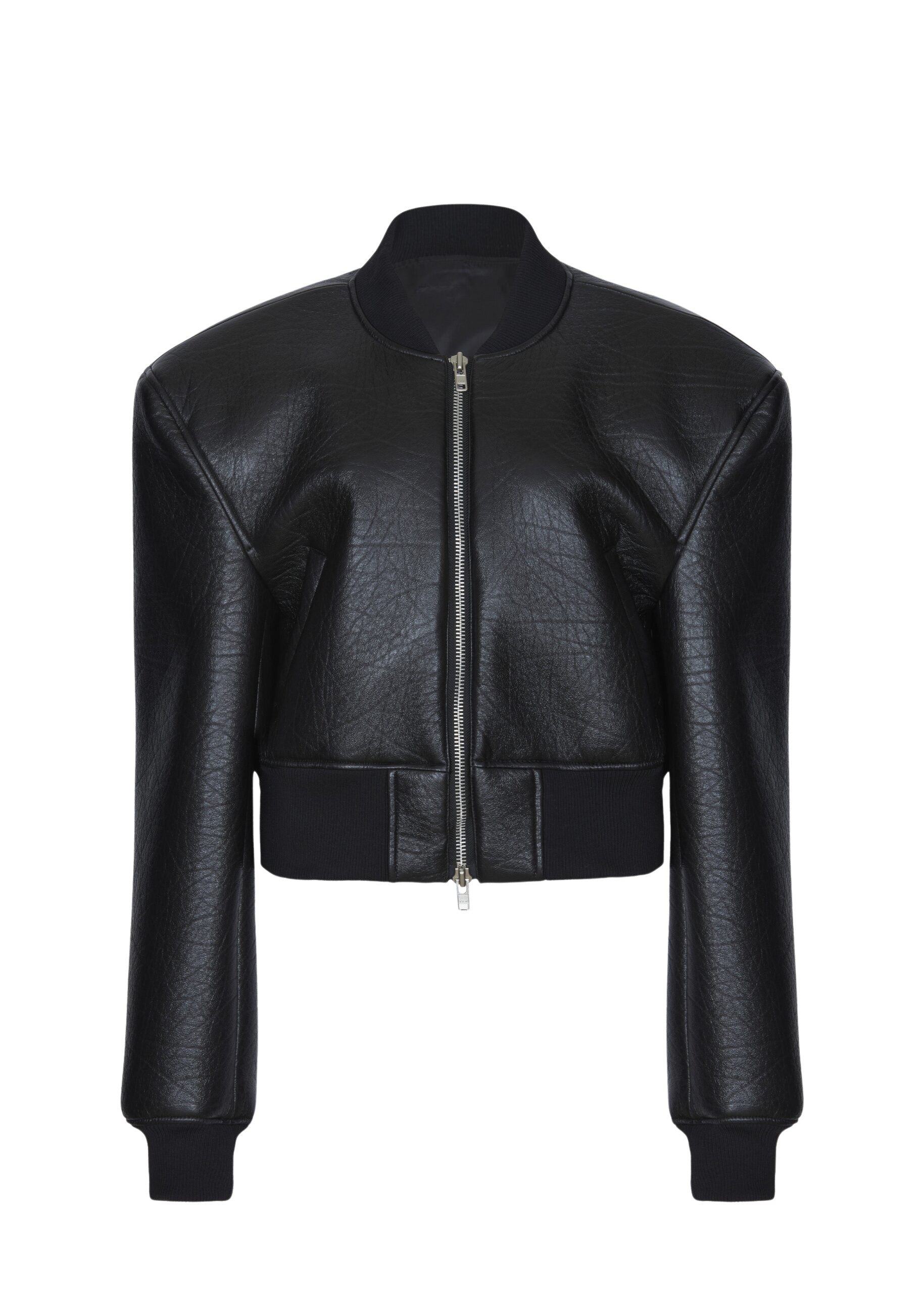 The Frankie Shop Glane Faux Leather Bomber Jacket - Black - Oversized Minimalist Jackets in Black - Shop at Luxury Shoes 