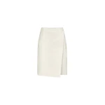 The Frankie Shop Gora Ostrich-Effect Leather Wrap Skirt – Ivory