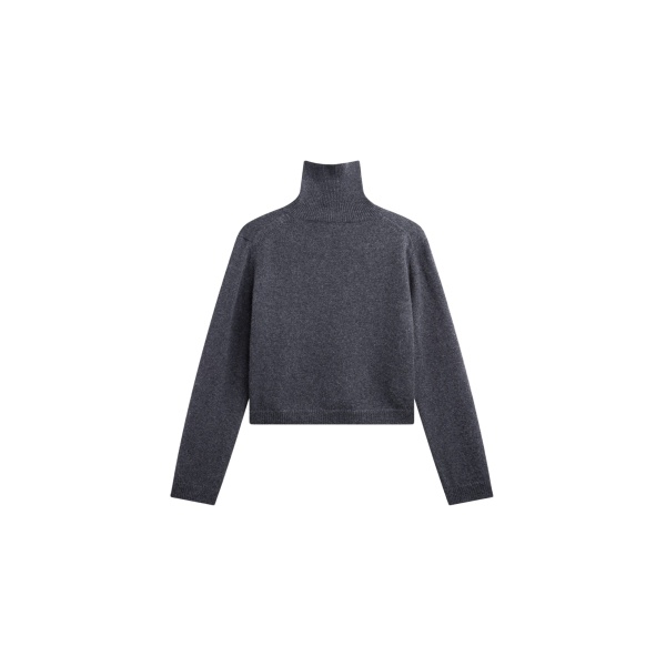 The Frankie Shop Grenaa Wool Turtleneck Sweater - Dark Grey - Oversized Minimalist Knitwear in Grey - Shop at Luxury Shoes 