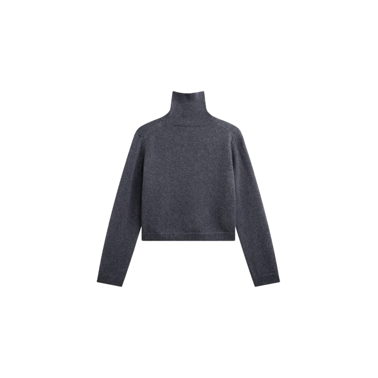 The Frankie Shop Grenaa Wool Turtleneck Sweater - Dark Grey - Oversized Minimalist Knitwear in Grey - Shop at Luxury Shoes 
