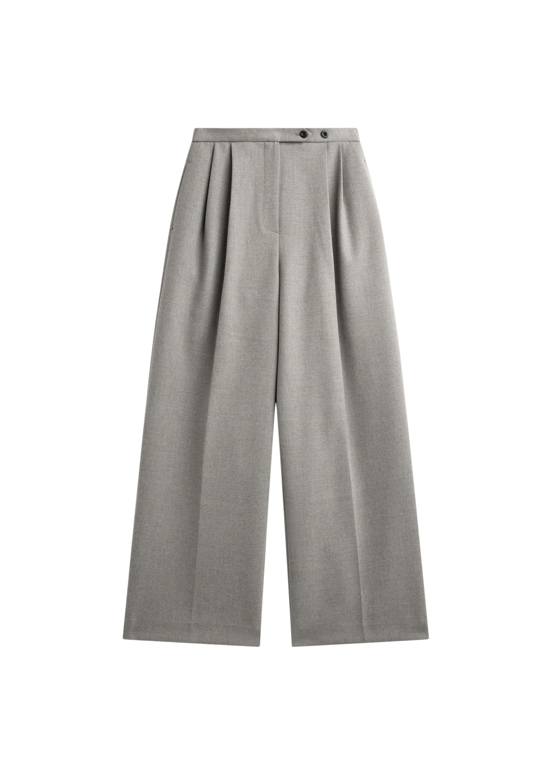 The Frankie Shop Haflso Pleated Wide Trousers – Beige Melange