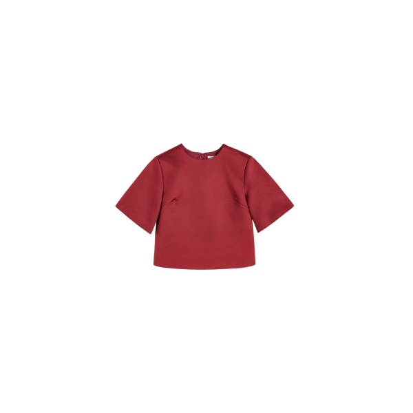 The Frankie Shop Hania Top - Cabernet - Oversized Minimalist Tops in Red - Shop at Luxury Shoes 