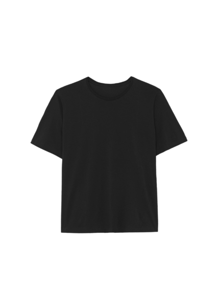 The Frankie Shop Harper Soft Organic T-Shirt - Black - Oversized Minimalist Tops in Black - Shop at Luxury Shoes 