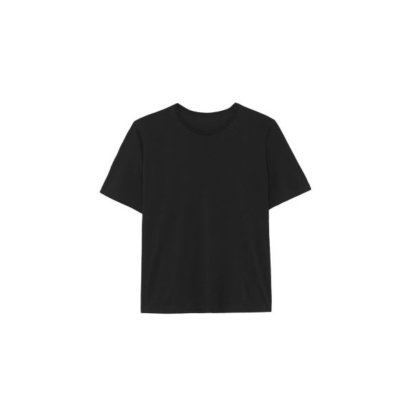 The Frankie Shop Harper Soft Organic T-Shirt - Black - Oversized Minimalist Tops in Black - Shop at Luxury Shoes 