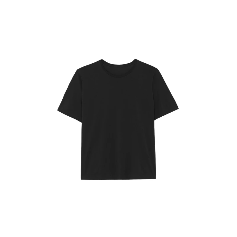 The Frankie Shop Harper Soft Organic T-Shirt - Black - Oversized Minimalist Tops in Black - Shop at Luxury Shoes 