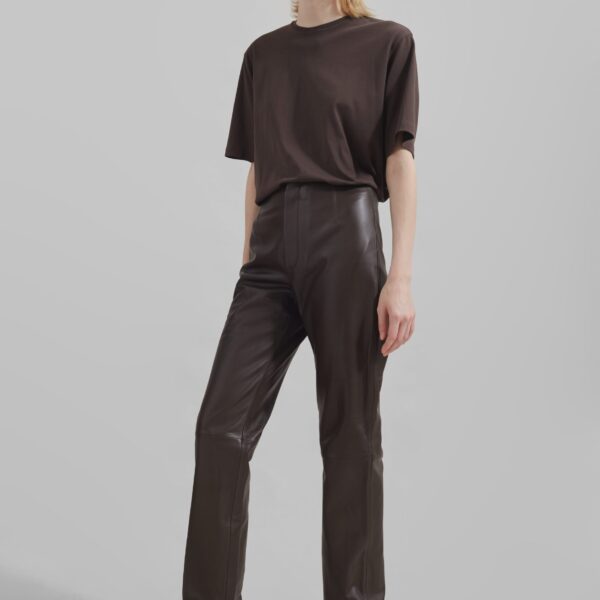 The Frankie Shop Harper Soft Organic T-Shirt – Brown Top, view 5
