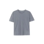 The Frankie Shop Harper Soft Organic T-Shirt - Dark Grey Melange - Oversized Minimalist Tops in Grey - Shop at Luxury Shoes 
