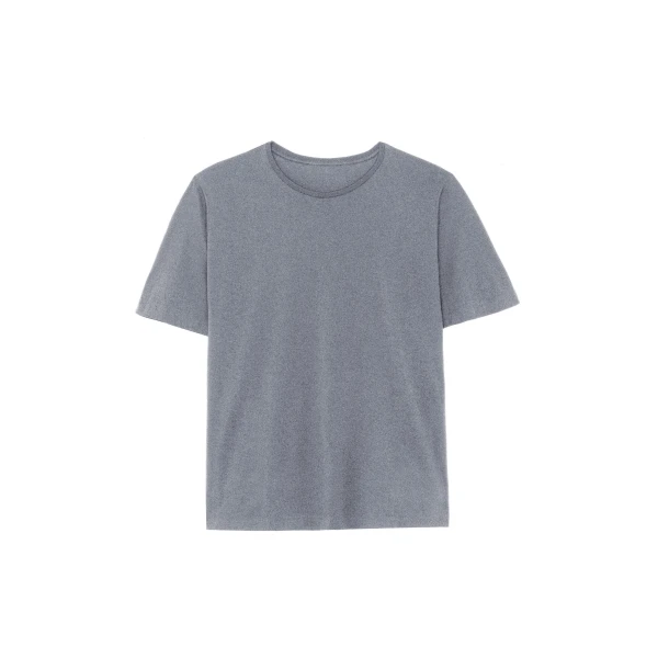 The Frankie Shop Harper Soft Organic T-Shirt - Dark Grey Melange - Oversized Minimalist Tops in Grey - Shop at Luxury Shoes 
