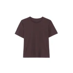 The Frankie Shop Harper Soft Organic T-Shirt - Dark Plum - Oversized Minimalist Tops in Purple - Shop at Luxury Shoes 
