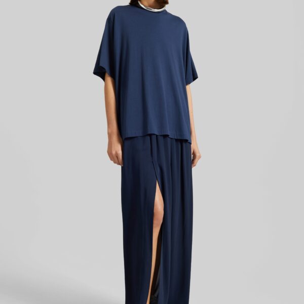 The Frankie Shop Harper Soft Organic T-Shirt – Navy Top, view 5