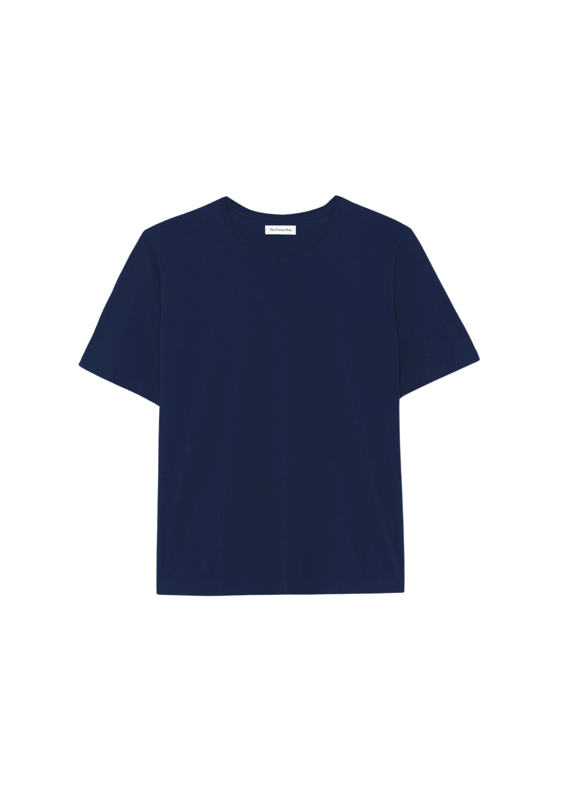 The Frankie Shop Harper Soft Organic T-Shirt - Navy - Oversized Minimalist Tops in Blue - Shop at Luxury Shoes 