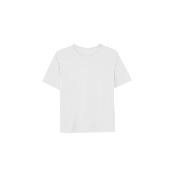 The Frankie Shop Harper Soft Organic T-Shirt - Off White - Oversized Minimalist Tops in White - Shop at Luxury Shoes 