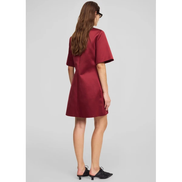 The Frankie Shop Harperz Mini Dress - Cabernet - Oversized Minimalist Dresses in Red - Shop at Luxury Shoes 
